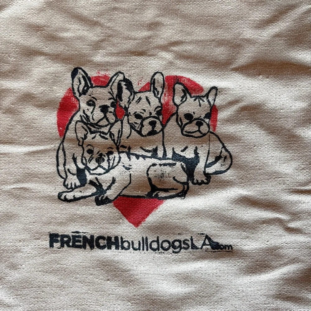 French Bulldog Tote in Tan